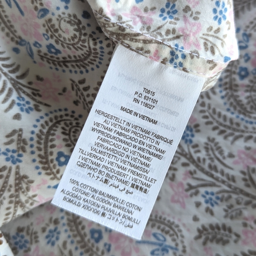 Boden Petite Women's The Cotton Shirt Paisley Floral Print Button Up Shirt - Picture 6 of 8
